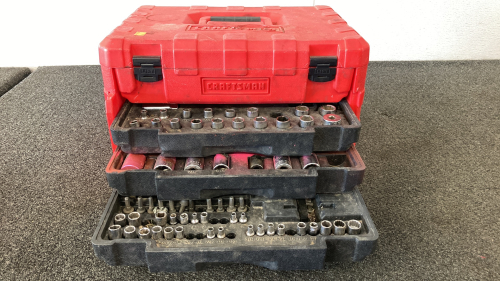 Craftsman Toolbox With Socket Organizer Drawers And Various Sockets