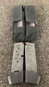 (2) Ruger 9mm Luger Clips With Ammo And Carry Pouches
