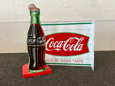 Coca Cola Paper Towel Holder and Sign