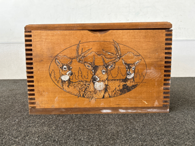 Wood Decorative Ammo Box With 200+ Rounds 12 GA Shotgun Shells