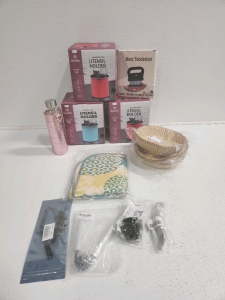 (3) Utensil Holders, (3) Air Fryer Liner, Kitchen Mat, Water Bottle, Meat Tenderizer And More