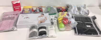 (1) Magic Back Stretcher (1) BYLeedur Shiny Pink Backpack (2) Dinosaur Pop Socket Sets (1) Pizza Storage container With Pizza Cutter (6) Snowball Maker Throwers and Much More!!