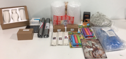 (1) Nightmare Before Christmas Wall Decoration (3) Famous Movie Paint By Numbers Sets (2) Leather Desk Mats (3) DIY Flower Vases (2) Scorpion Shaped Soft Magazine Holders (2) Pop and play sensory Tube Toys And More!!