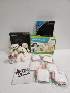 (3) Teddy Bears, Fort Building Kit, Epoxy Resin, Ziplock Organizer, Decor, Party Supplies