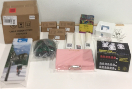 (3) Scorpion Shape SoftbMagazine Puches for 5.56 or 7.62 (3) Ceramic Plant Pors (1) Light Up Purge Mask (3) Famous Movie Paint By Numbers Sets (1) 500watt Power Transformer and Much More!!