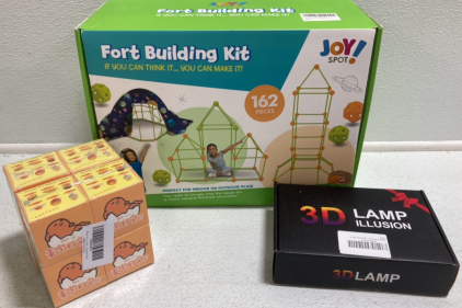 Fort Building Kit, Gudetama Squish Toys, 3D Superhero Lamps