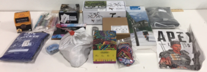 (9) Window Breaker Keychains (5) Lbs Of Natural River Rock (1) Computer Headset (1) Large Apex Legends Poster (11) Top Gun Iron On Patches And much More!!