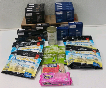 Rx Protein Bars, Matching, Silver Tip White Tea, Electrolyte Drink Mixes, Pasta And Peeps