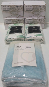 (4) Sets LED String Lights, Fabric Shower Curtains And Sheer Curtain