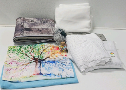 Floor Mat, Sheer Curtains, Thrown Pillow Covers And More