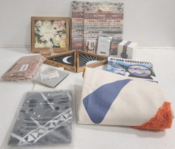 Are Rug, Wall Signs, Tapestry, Artifical Flowers, Moving Sandscapes And More
