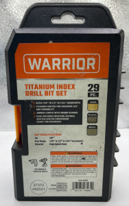 (1) Warrior 29pc Set Titanium Drill Bit Set 1/16&rdquo; to 1/2&rdquo;