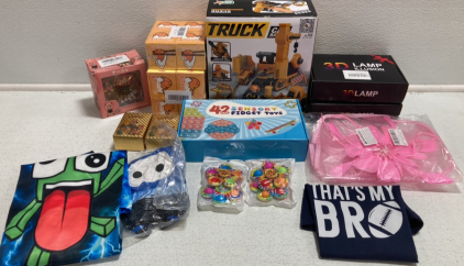 Construction Truck Toy, 3D Superhero Lamps, Fidget Toys, Pok&eacute;mon Cards, Kids Hoodie, Kids Tshirt and more