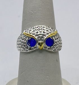 (1) Adjustable Blue Eyed Owl Ladies Ring