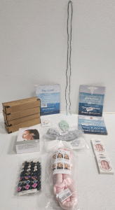 (5) Brushes, (2) Fake Nails, (3) Wall Signs, Headset, Necklace, Earrings, Hair Clips And More