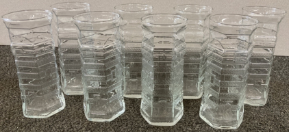 (8) Red Lobster Lighthouse Glasses