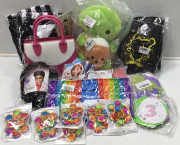 (1) Plush Turtle (6) Fidget Spinners (2) Pok&eacute;mon Card Binders (2) Referee Costumes (1) 2lb Bag Strawberry Barrels &hellip; and more