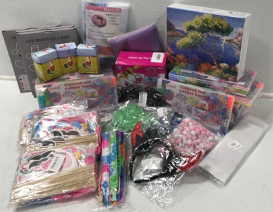 (1) Dress Up Toy Set (13) Colored Rubber Band Set (3) LED Modeling Lamp (5) 2pc Frog Coin Purses (1) 16pc Fidget Toy &hellip; and More