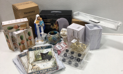 (1) Sun Heater (2) Virgin Mary Statues (1) 300LED String Lights (2) 6 Love Shaped Knobs (5) Oil Dispenser Bottles&hellip; and more