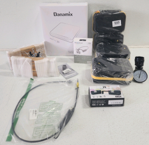 (4) Hard Cases, Hangers, Knife Sharpner, Headphones And More
