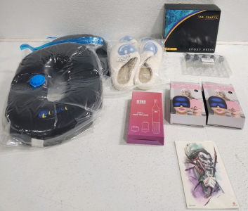(2) Seat Cushions, Epoxy Resin, 3 In 1 Lady Trimmer, (2) Headache Relief Hats, (2) Pairs Of Slippers And More