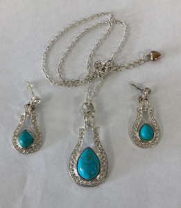 Turquoise And Rhinestone Jewelry Set