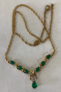 18KGP Green Stone Necklace