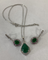 Sterling Green Stone Jewelry Set