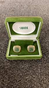 Swank Genuine Jade Cuff Links