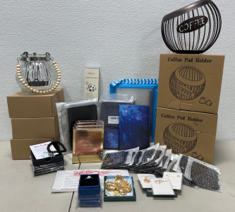 (4) Cases for Amazon 7 Notes, (3) Eyebrow Styling Kits, (2) Coffee Pod Holders, Husband To Wife Plush Throw&hellip;.Lots of extras!!