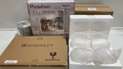 Over Sink Storage and Drying Rack, Decorative Tray, Ferris Wheel Spice Rack, Wine Tumblers, Disposable Bakeware