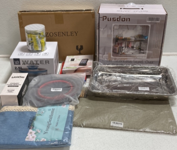 Pet Water Fountain, Over Sink Storage and Drying Rack, Decorative Tray, Collapsible Strainer, Placemats, Forecast Thermo-Hygrometer and more