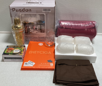Over Sink Storage and Drying Rack, Apron, Glass Cocktail Shaker, Bamboo Pillow Cases, Wine Tumblers, Fleece Blanket, Sandwich Press