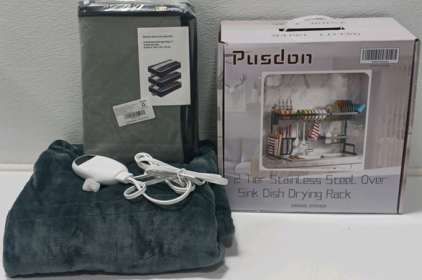 Heated Blanket, Storage Bags And Stainless Steel Dish Rack
