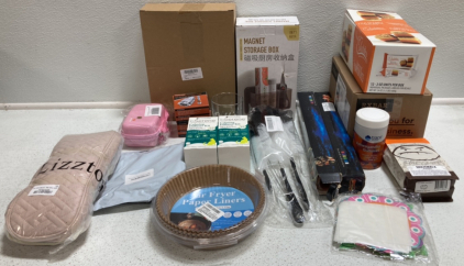Pumpkin Spice Cakebites, Blueberry RXBars, Magnet Storage Box, Bubble Grid Candles, Grill/Oven Mats, Cafe Grumpy Guatemala Coffee, Toiletry Bag, and more