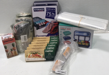 (2) Storage Master Bags 8count (2) Four Layered Lunch Boxes (6) Compostable Sandwich Bags -25 bags (3) 2pcs Oil Sprayers (1) Glass Olive Oil Bottle&hellip; and more