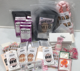 (2) Deluxe Wigs (6) Amberen Perimenopause Relief (5) Pre Made Fans for Eyelashes (10) Press On Nail Sets (1) Nail Decorations (1) Hair Roller (1) Womens Daisy Earrings (1) Hoop Earrings&hellip; and more