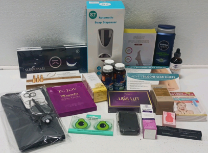 Automatic Soap Dispenser, Skin Tag Remover, Sleep Masks And Other Personal Items