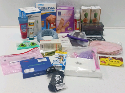 Exfoliating Foot Masks, False Eyelashs, No- Contact Thermometers, Hair Removal Cream And Other Health/ Beauty Items