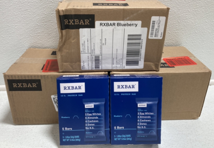 (3) Boxes of 6 Packs of RXBars Blueberry - 90 bars total