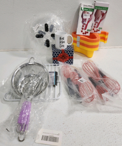 (2) Sink Protectors, (2) Mircowave Covers, (2) Mugs, (2) Zip Slicers And More