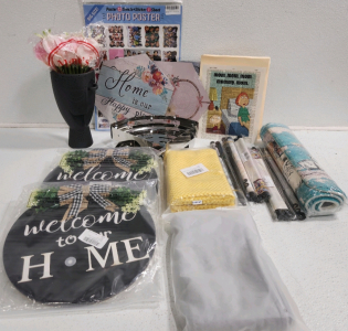Wall Shelfs, Welcome Home Signs, Area Rug, Wall Decor, Vase, Artificial Flowers, Posters And More