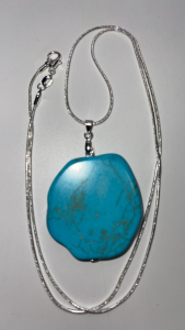 (1) 72.55ct Turquoise Freeform Slab .925 Necklace