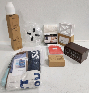 Blanket, Curtain, Napkin Holder, Dryer Sheets Holder, (3) Aroma Diffushers, Wall Hooks And More