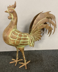 23” Metal Rooster Statue