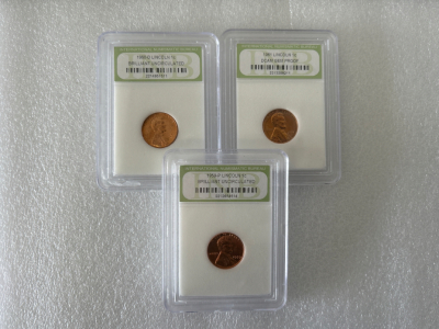 1959-P, 1960-D, 1961 Lincoln Pennies