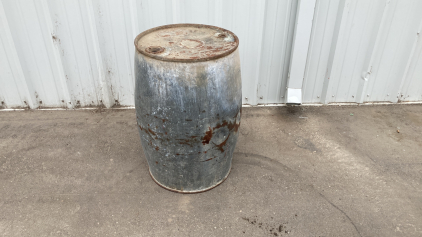 Metal 50 gallon barrel
