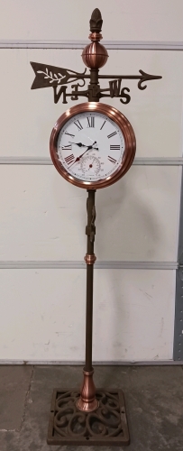 75" H Decorative Metal Clock/Weathervane