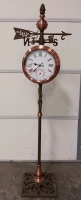 75" H Decorative Metal Clock/Weathervane