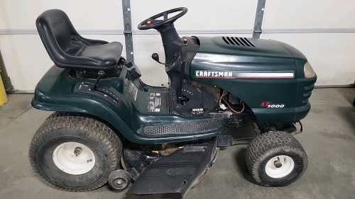 Craftsman LT1000 Riding Lawn Mower with Onboard Battery Charger and Maintainer